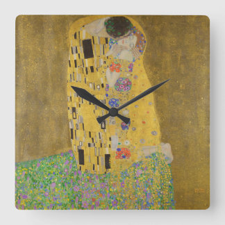 Gustav Klimt De Kus Vierkante Klok