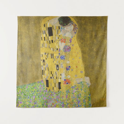 Gustav Klimt - De Kus Wandkleed (Voorkant)