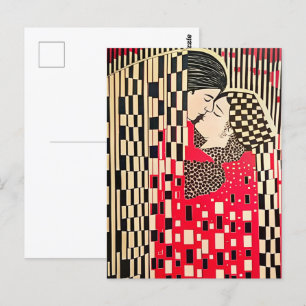 Gustav Klimt De Kus x Bauhaus optische illusie Briefkaart