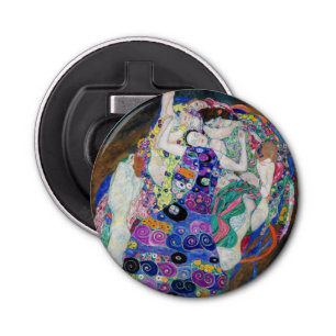 Gustav Klimt - De Maagd Button Flesopener