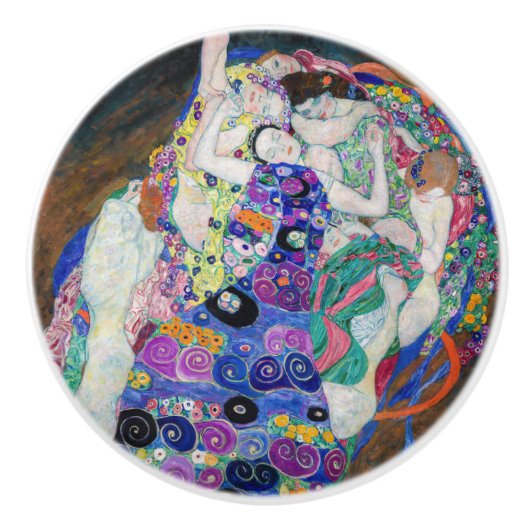 Gustav Klimt - De Maagd Keramische Knop (Voorkant)