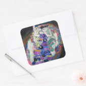 Gustav Klimt - De Maagd Vierkante Sticker (Envelop)