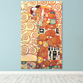 Gustav Klimt - De Omarming - Kunstschilderij Canvas Afdruk (Insitu (Houten vloer))