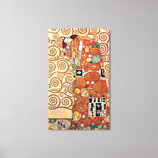Gustav Klimt - De Omarming - Kunstschilderij Canvas Afdruk (Voorkant)
