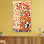 Gustav Klimt - De Omarming - Kunstschilderij Canvas Afdruk (Insitu (Woonkamer))