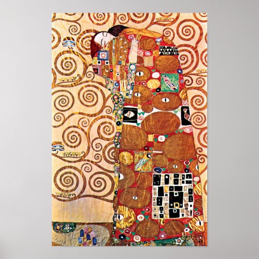 Gustav Klimt - De Omarming - Kunstschilderij Poster (Voorkant)