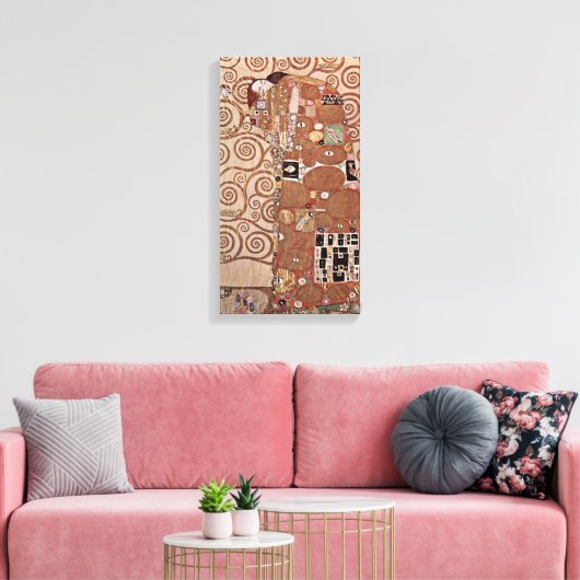 Gustav Klimt - De omhelzing Canvas Afdruk (Insitu (Woonkamer))