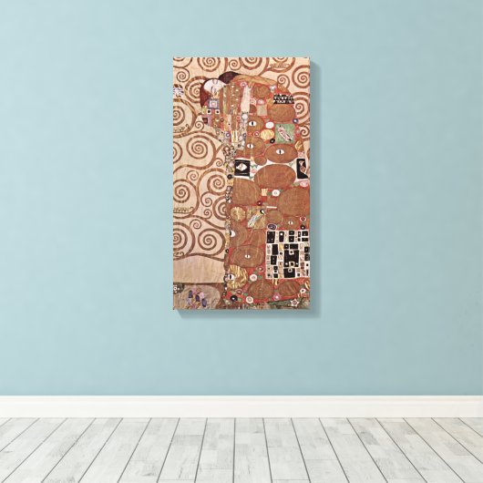 Gustav Klimt - De omhelzing Canvas Afdruk (Insitu (Houten vloer))