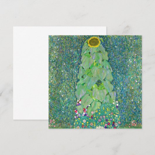 Gustav Klimt - De zonnebloem Bedankkaart (Voorkant / Achterkant)