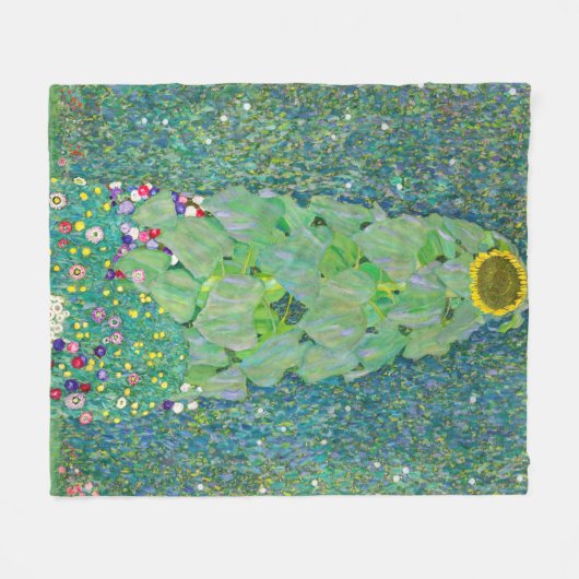 Gustav Klimt - De zonnebloem Fleece Deken (Voorkant (Horizontaal))