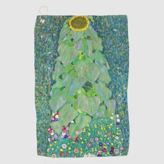 Gustav Klimt - De zonnebloem Golfhanddoek (Voorkant)