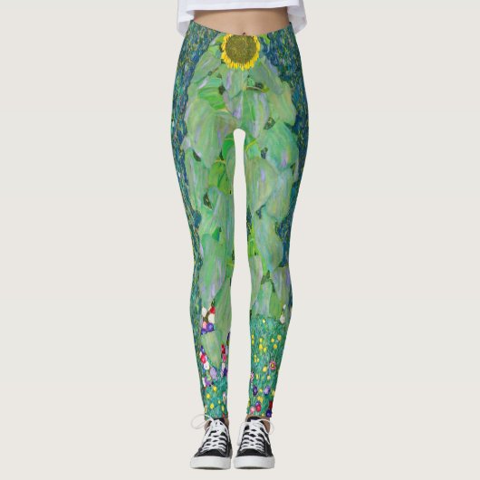 Gustav Klimt - De zonnebloem Leggings (Voorkant)
