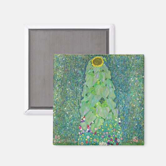 Gustav Klimt - De zonnebloem Magneet (Voorkant / Achterkant)