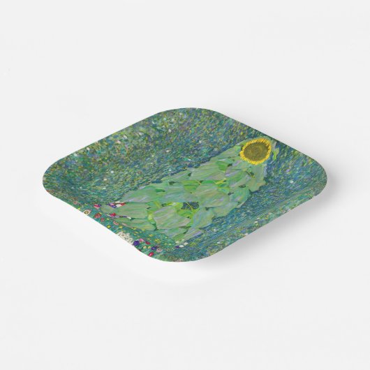 Gustav Klimt - De zonnebloem Papieren Bordje (Gebogen)