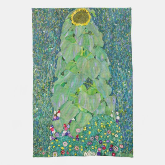 Gustav Klimt - De zonnebloem Theedoek (Verticaal)