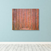Gustav Klimt Dennenbos Tannenwald Rode Bomen Canvas Afdruk (Insitu (Houten vloer))