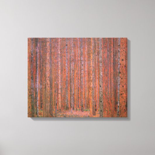 Gustav Klimt Dennenbos Tannenwald Rode Bomen Canvas Afdruk (Voorkant)
