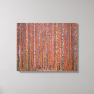 Gustav Klimt Dennenbos Tannenwald Rode Bomen Canvas Afdruk