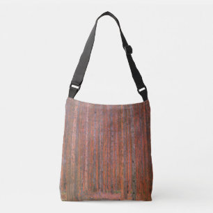 Gustav Klimt Dennenbos Tannenwald Rode Bomen Crossbody Tas