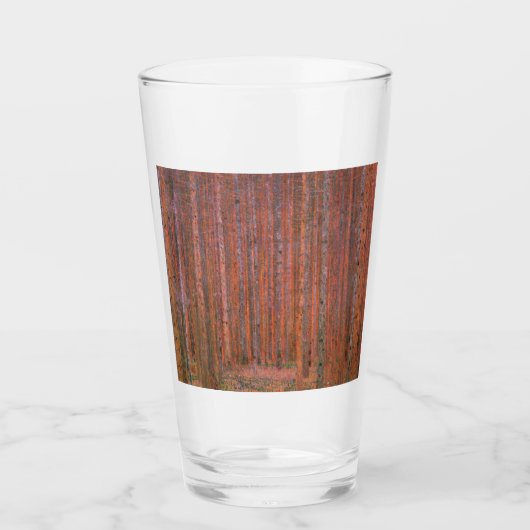 Gustav Klimt Dennenbos Tannenwald Rode Bomen Glas (Voorkant)