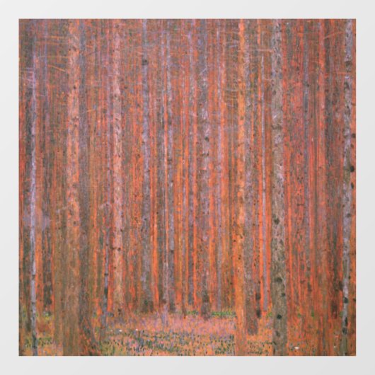 Gustav Klimt Dennenbos Tannenwald Rode Bomen Raamsticker (Vel)