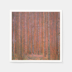Gustav Klimt Dennenbos Tannenwald Rode Bomen Servet