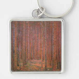 Gustav Klimt Dennenbos Tannenwald Rode Bomen Sleutelhanger