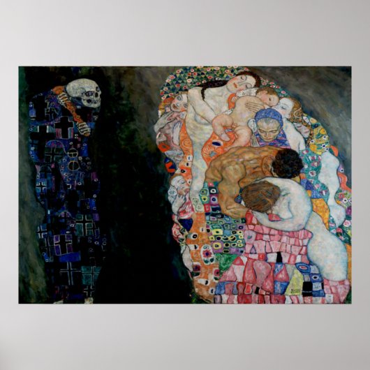 Gustav Klimt - Dood en Leven Poster (Voorkant)