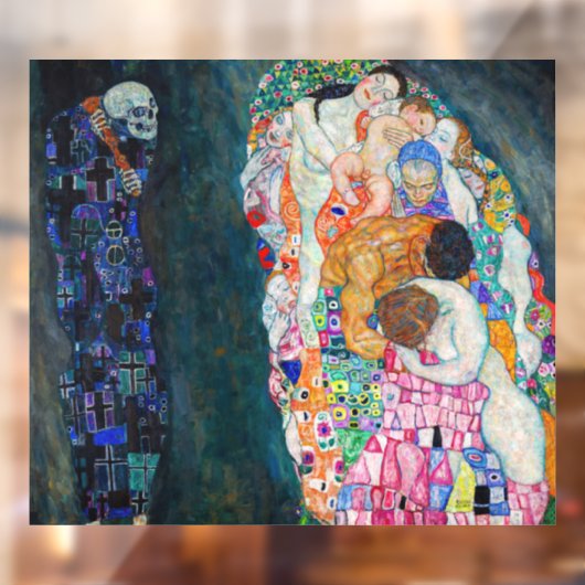 Gustav Klimt - Dood en Leven Raamsticker (Vel 2)
