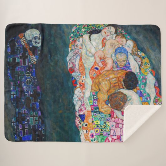 Gustav Klimt - Dood en Leven Sherpa Deken (Voorkant (horizontaal))