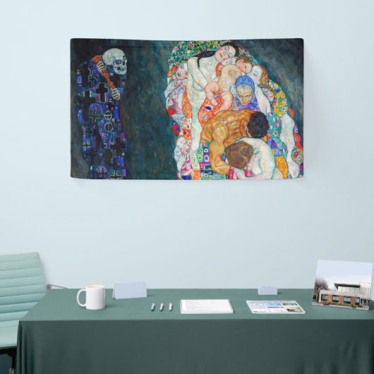 Gustav Klimt - Dood en Leven Spandoek (Beurs)