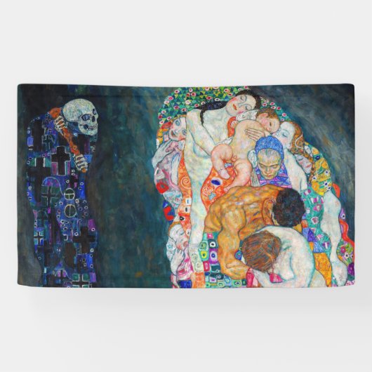 Gustav Klimt - Dood en Leven Spandoek (Horizontaal)