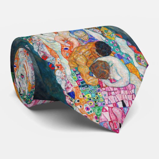 Gustav Klimt - Dood en Leven Stropdas (Opgerold)