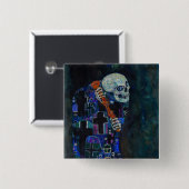 Gustav Klimt - Dood en Leven Vierkante Button 5,1 Cm (Voorkant /achterkant)