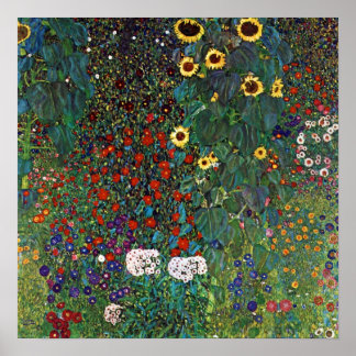 Gustav Klimt Farm Garden With Sunflowers Poster