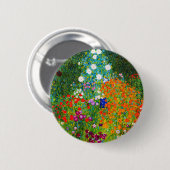 Gustav Klimt , “ Farmhouse garden ” Ronde Button 5,7 Cm (Voorkant /achterkant)