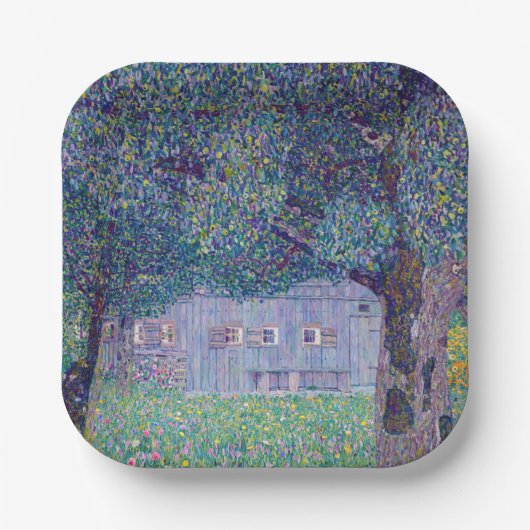 Gustav Klimt - Farmhouse in Opper-Oostenrijk Papieren Bordje (Voorkant)