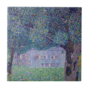 Gustav Klimt - Farmhouse in Opper-Oostenrijk Tegeltje