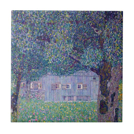 Gustav Klimt - Farmhouse in Opper-Oostenrijk Tegeltje (Voorkant)