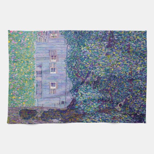 Gustav Klimt - Farmhouse in Opper-Oostenrijk Theedoek (Horizontaal)