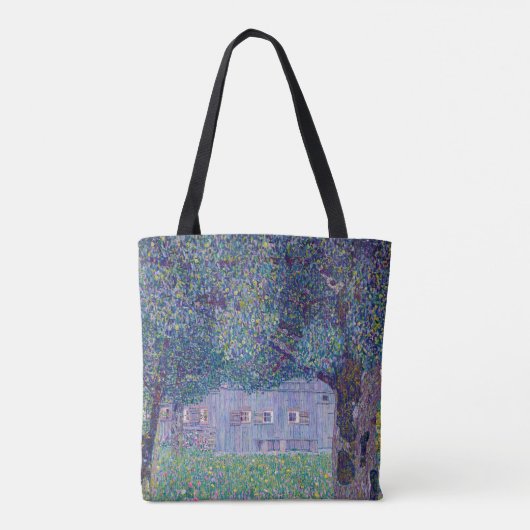 Gustav Klimt - Farmhouse in Opper-Oostenrijk Tote Bag (Achterkant)