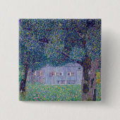 Gustav Klimt - Farmhouse in Opper-Oostenrijk Vierkante Button 5,1 Cm (Voorkant)