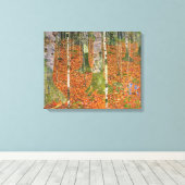 Gustav Klimt - Farmhouse met vogelbomen Canvas Afdruk (Insitu (Houten vloer))