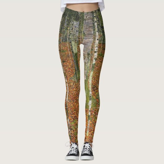Gustav Klimt - Farmhouse met vogelbomen Leggings (Voorkant)