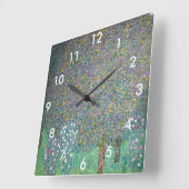 Gustav Klimt fine art - Rosebushes onder de bomen Vierkante Klok (Hoek)