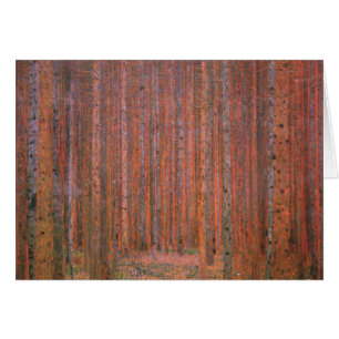 Gustav Klimt Fir Forest Tannenwald Red Trees