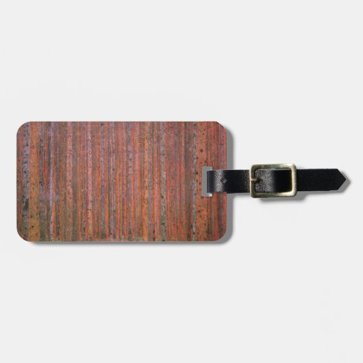 Gustav Klimt Fir Forest Tannenwald Red Trees Bagagelabel (Voorkant horizontaal)