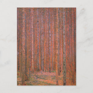 Gustav Klimt Fir Forest Tannenwald Red Trees Briefkaart
