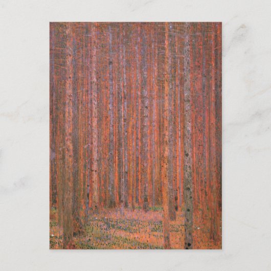 Gustav Klimt Fir Forest Tannenwald Red Trees Briefkaart (Voorkant)
