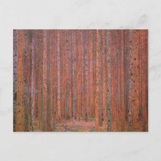 Gustav Klimt Fir Forest Tannenwald Red Trees Briefkaart (Voorkant)